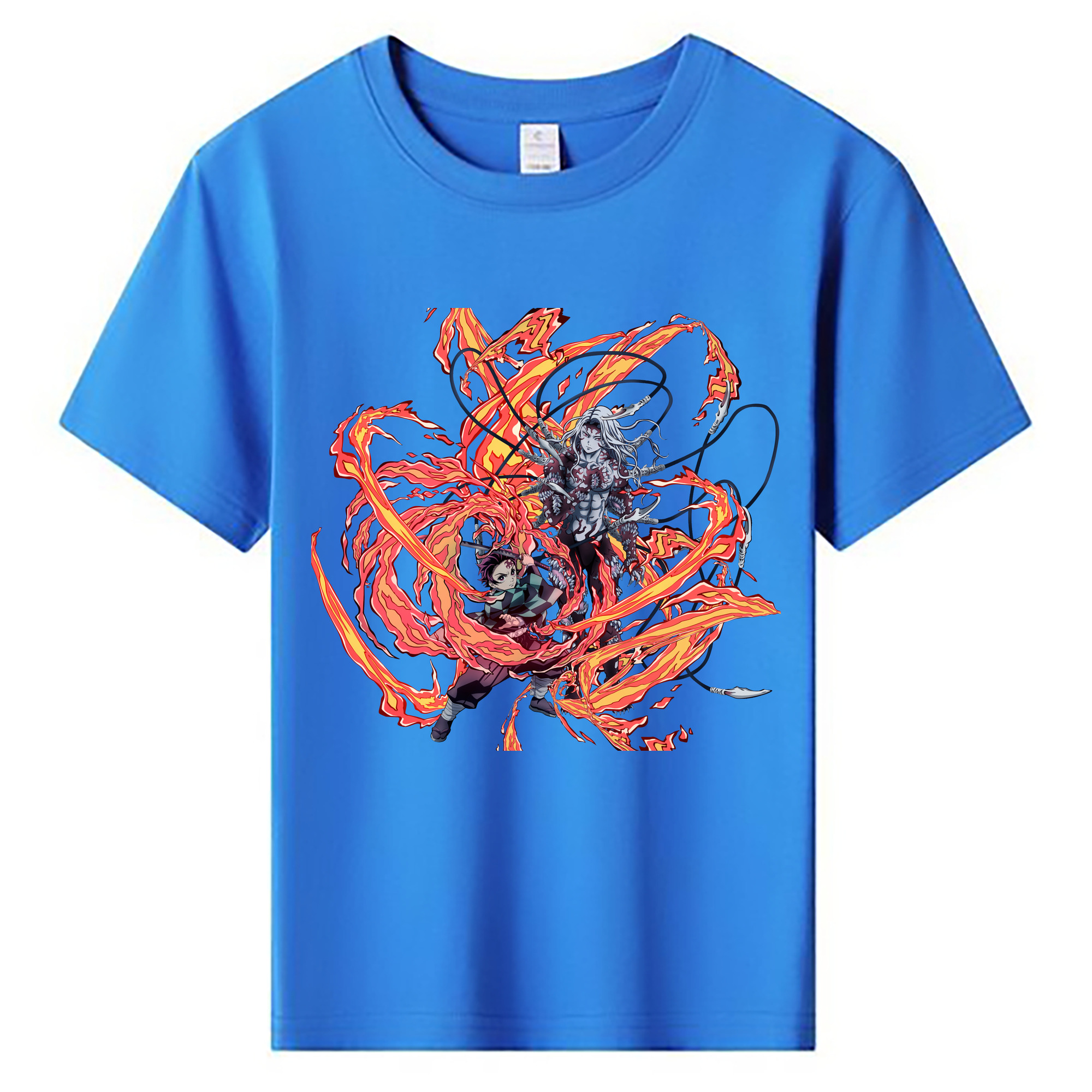 （画像用） 鬼滅の刃 竈門 炭治郎／かまど たんじろう Kamado Tanjirou 綿100％キッズTシャツ（フロントプリント）